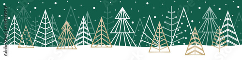 Design of winter banner. Christmas trees. Vector illustration