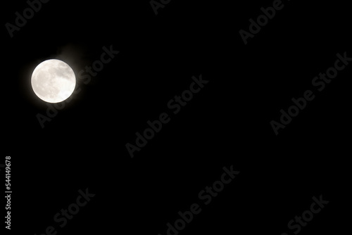 Billede på lærred View of the Blue Moon on Halloween 2020 from San Diego, CA.