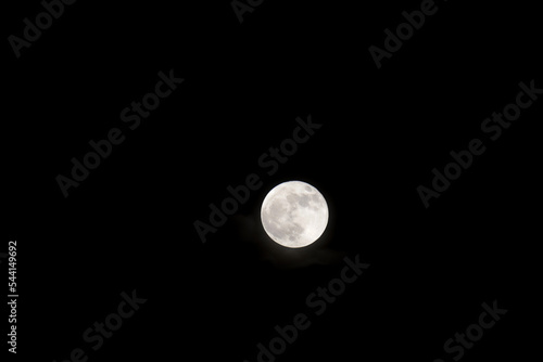 Billede på lærred The blue moon as seen from San Diego California on October 31, 2020