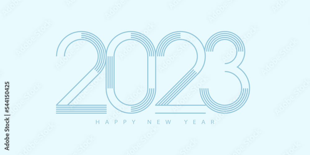 2023 Happy New Year. 2023 modern text vector design.