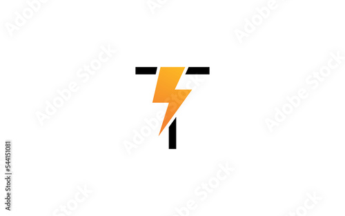 T logo energy vector for identity company. initial letter volt template vector illustration for your brand.