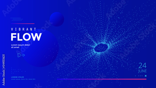 Innovation Abstract blue background with dots explosion shape. Vector illustration