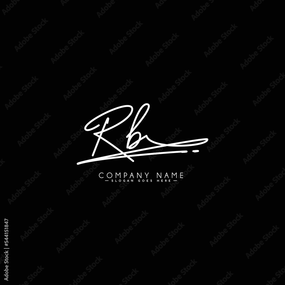 Handwritten Signature logo for Initial Letter RB - Vector Logo Template ...