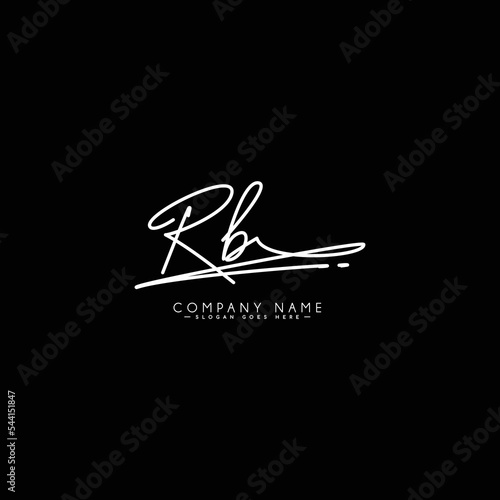Handwritten Signature logo for Initial Letter RB - Vector Logo Template for Alphabet R and B