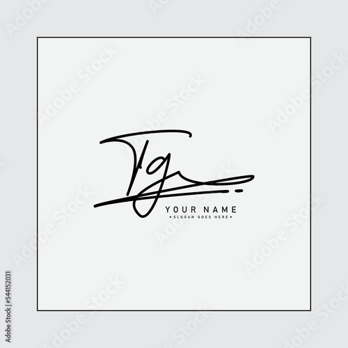 Simple Signature Logo for Alphabet TG - Handwritten Signature for Photography and Fashion Business