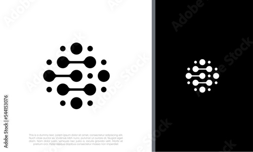 Innovative high tech logo template. Smart computer. machine learning. Technology Logo.	