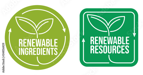 Renewable ingredients stamp with plant shape