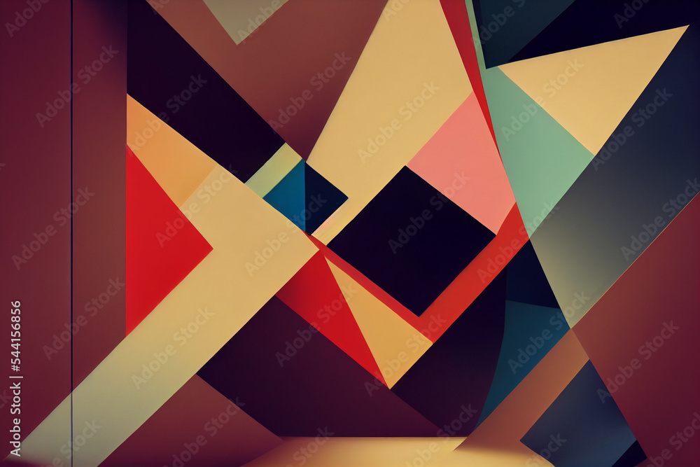 Modern geometric abstract pattern design with simple geometrical shapes and basic colorful forms. Modern geometric abstract pattern design with simple geometrical shapes and basic colorful forms.