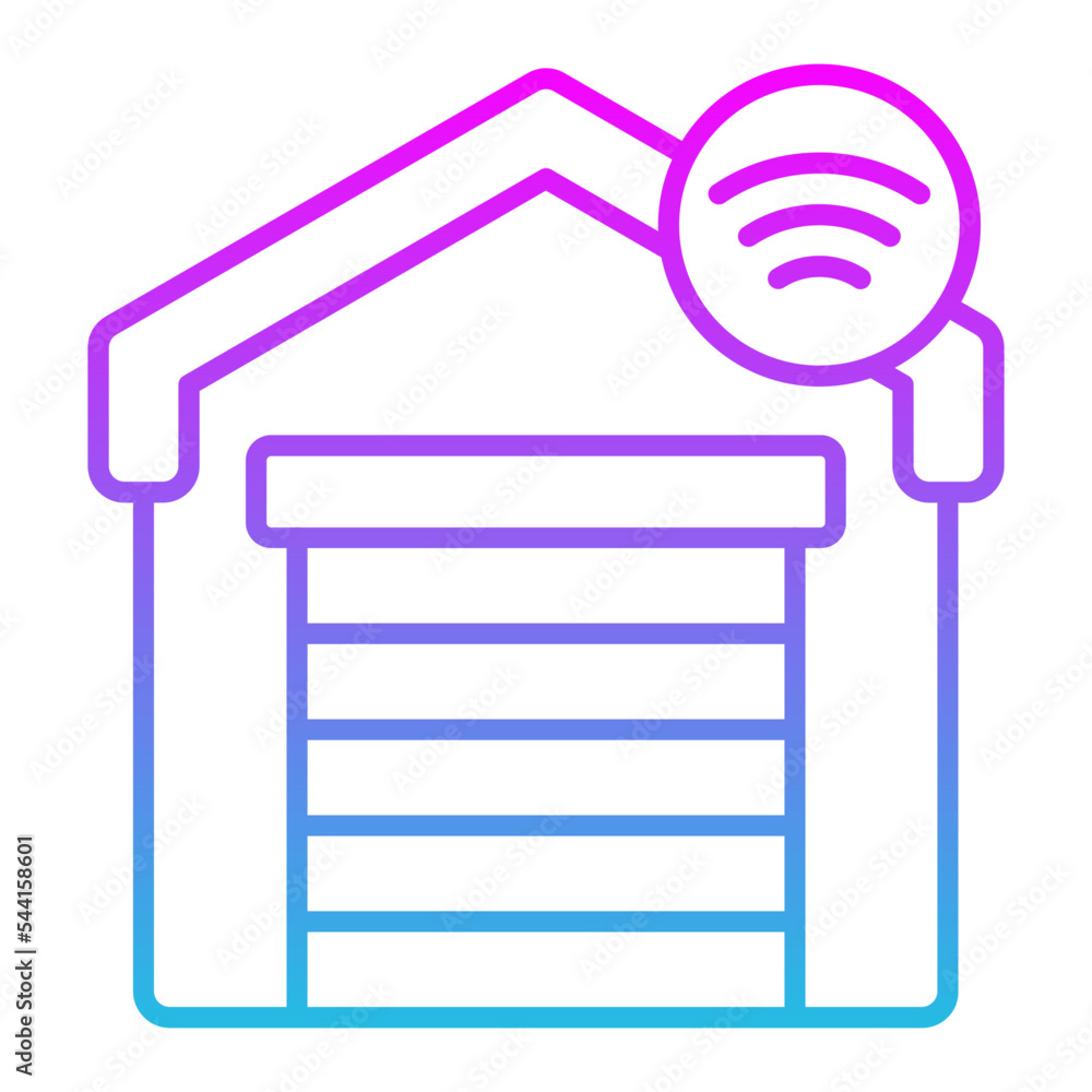 Smart Garage Line Gradient Icon Smart Garage Line Gradient Icon
