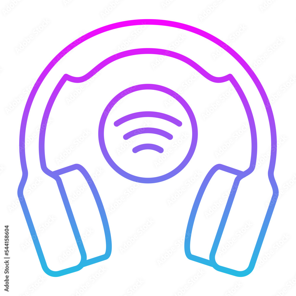 Wireless Headphones Line Gradient Icon Wireless Headphones Line Gradient Icon