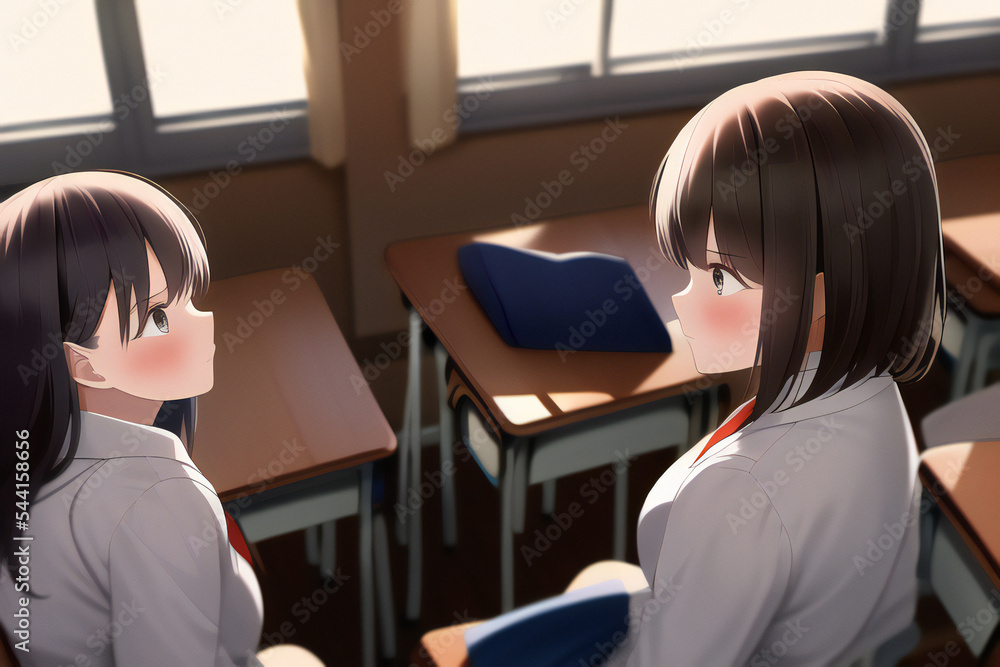 Japanese Anime Manga Style Schoolgirls Japanese Anime Manga Style Schoolgirls