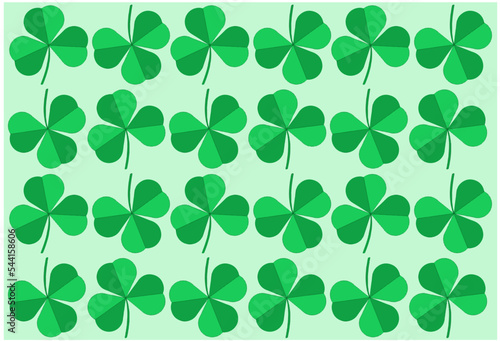 Seamless Geometric Pattern of Shamrocks in Shades of Green