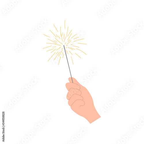Hand holding a sparkling sparkler