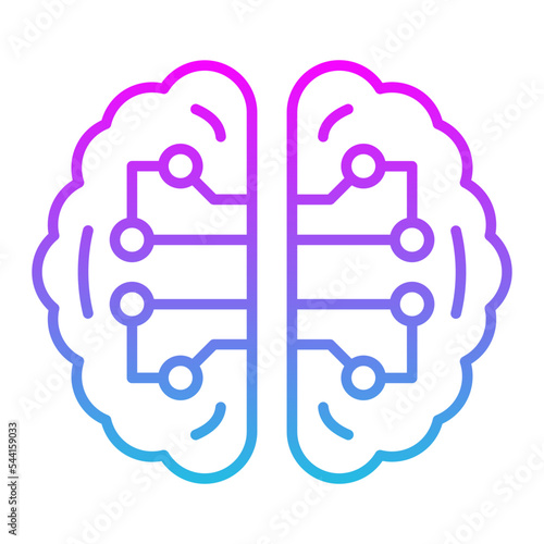 Brain Line Gradient Icon