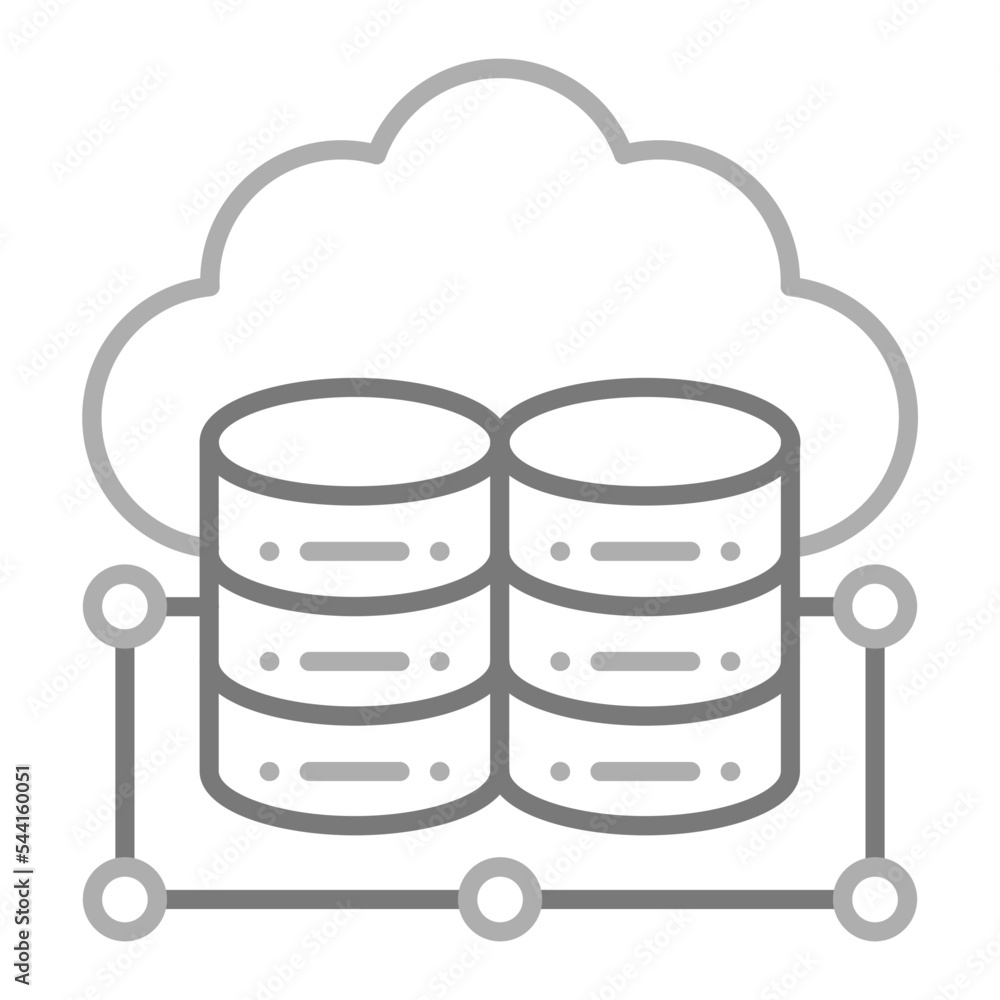 Cloud Storage Greyscale Line Icon Cloud Storage Greyscale Line Icon