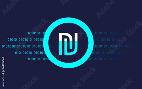 Digital israeli shekel  currency  with new technology algorithm digital banking