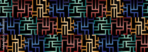 Seamless colorful gradient line motif pattern. banner design vector