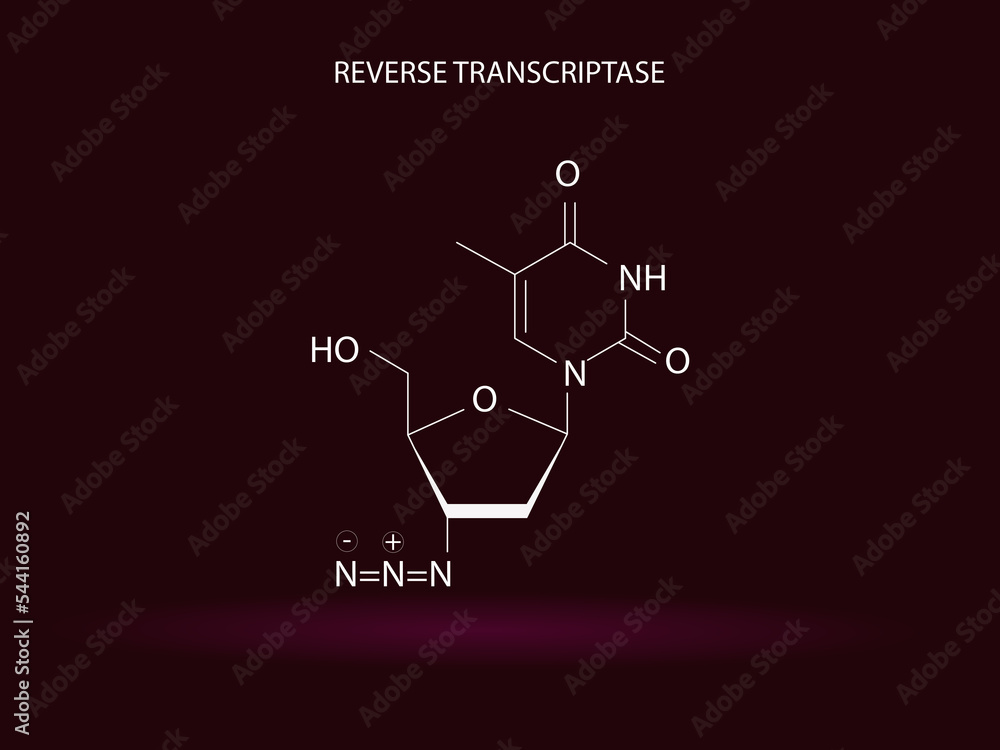 Reverse transcriptase, chemical structure.