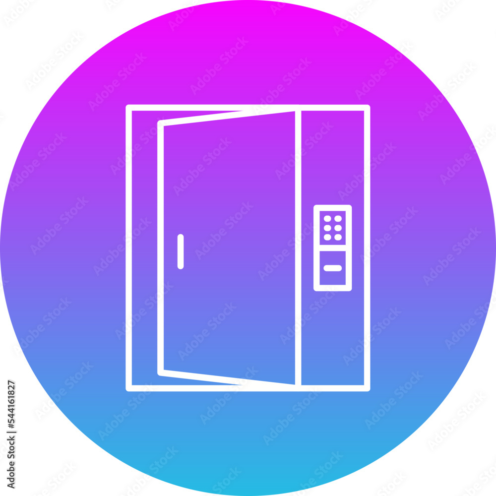 Smart Door Gradient Circle Line Inverted Icon Smart Door Gradient Circle Line Inverted Icon