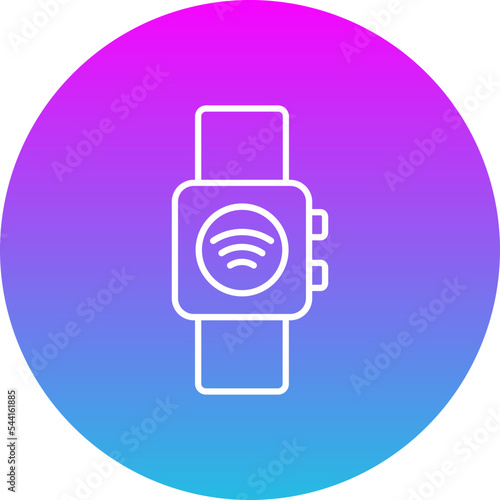 Smart Watch Gradient Circle Line Inverted Icon