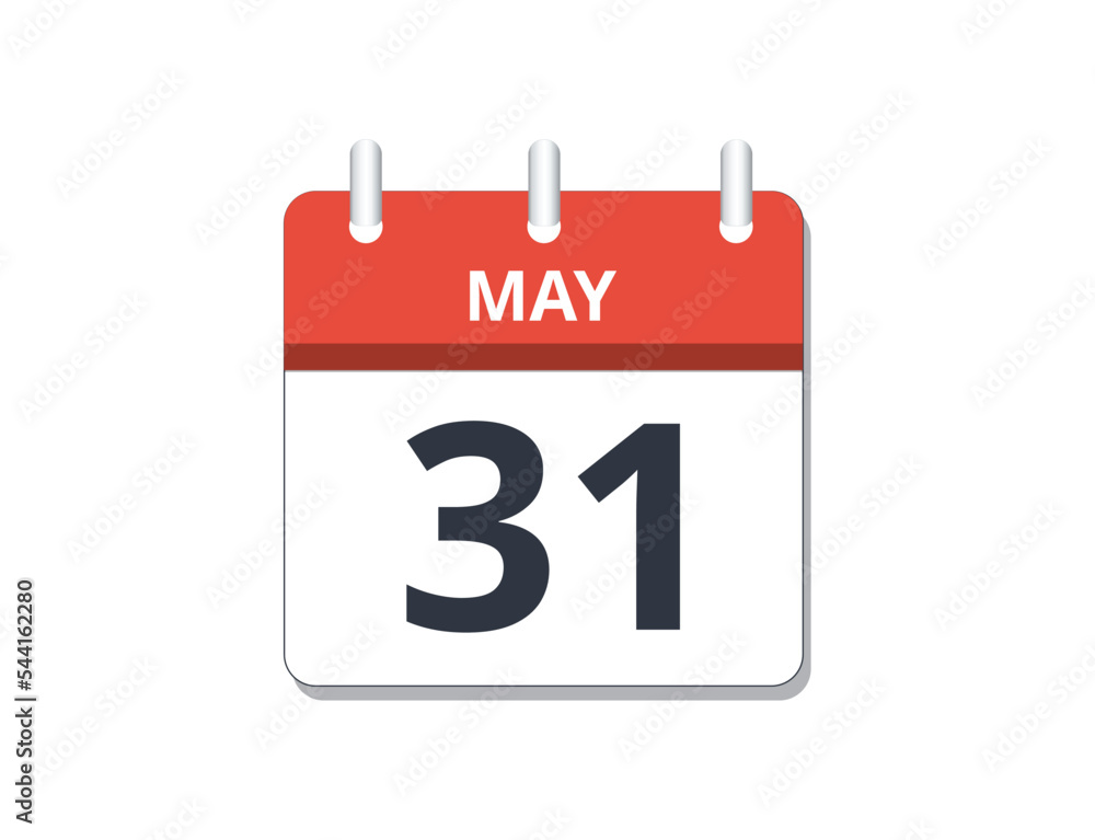 May 31th calendar icon vector. May 31th calendar icon vector.