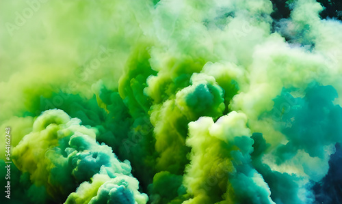 Thick billowing green smoke. Can be used for toxic, pollution., magic.  photo