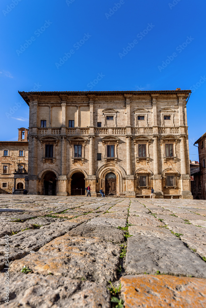 Palazzo Tarugi on the Piazza Grande in Montepulciano in the Val d'Orcia in Tuscany, Italy.