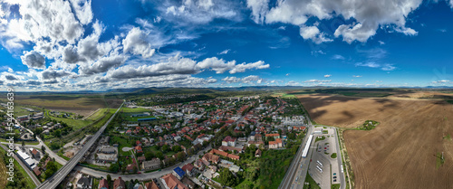 Aerial view of the city of Moldava nad Bodvou in Slovakia photo