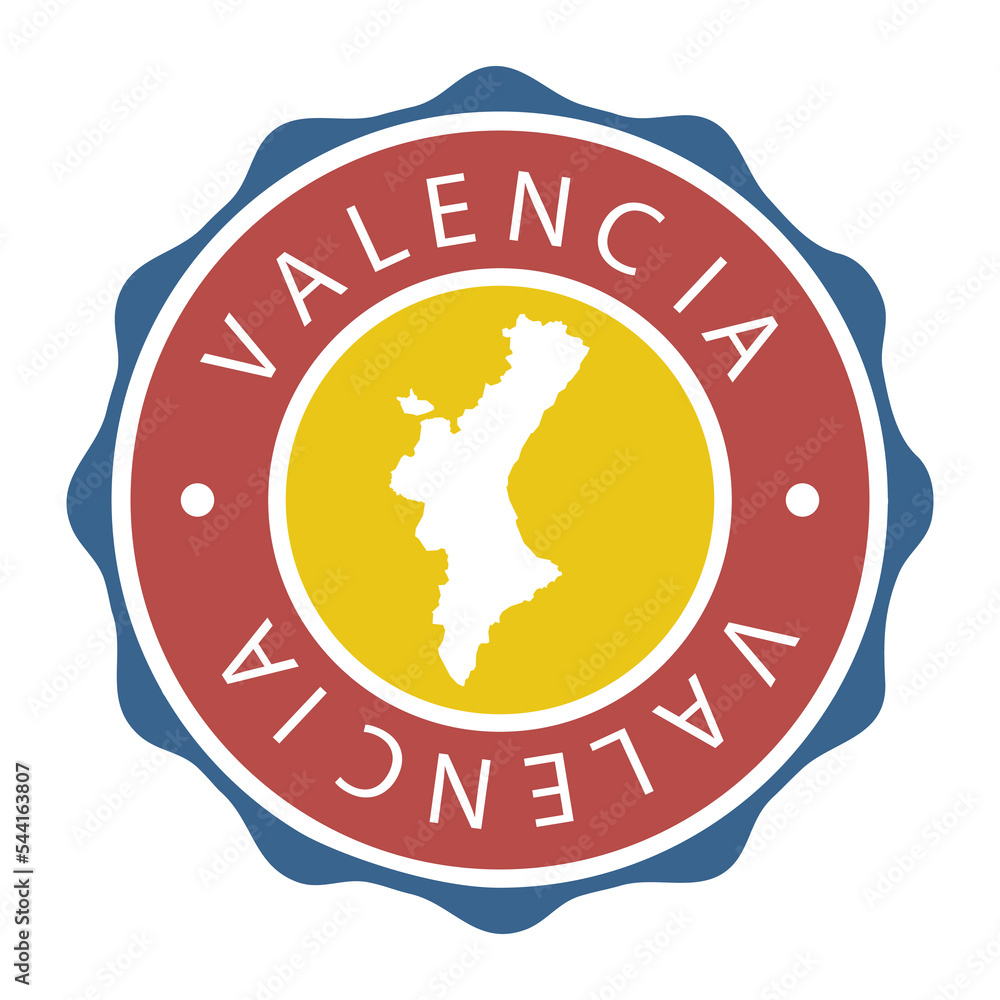 Valencia, Spain Badge Map Vector Seal Vector Sign. National Symbol