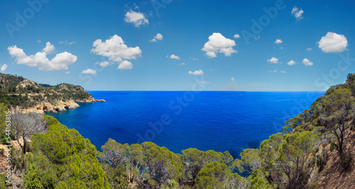 Fototapeta Naklejka Na Ścianę i Meble -  Summer sea rocky coast view (Spain).