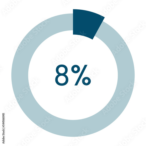 8 percent,circle percentage diagram vector illustration,infographic chart.