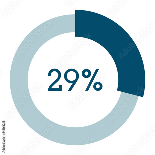 29 percent,circle percentage diagram vector illustration,infographic chart.