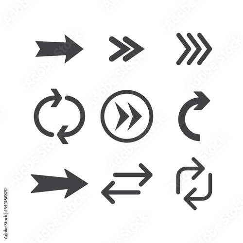 Arrow icons. Simple directional pictogram arrows.