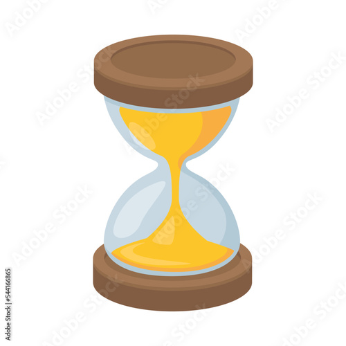 Full Hourglass Sign Emoji Icon Illustration. Vintage Clock Vector Symbol Emoticon Design Clip Art Sign Comic Style.