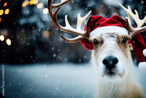Print op canvas santa claus reindeer