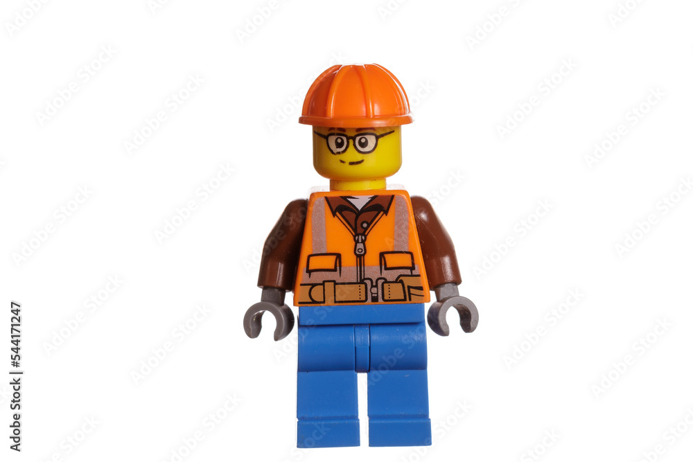 Obraz premium Russia Vyborg 07.07.2022 lego man isolated on white background
