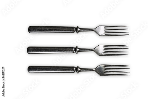 Silver forks isolated on transparent background