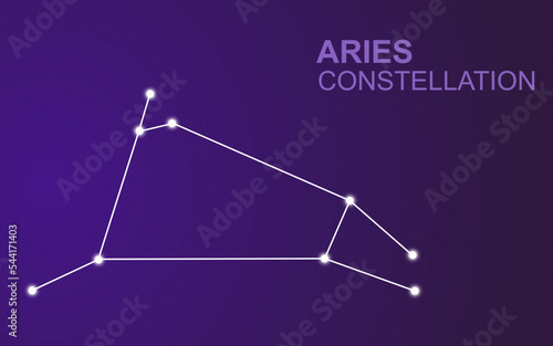 aries constellation star gazing in dark night sky space and astronomy