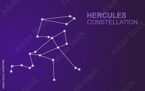 hercules constellation star gazing in dark night sky space and astronomy
