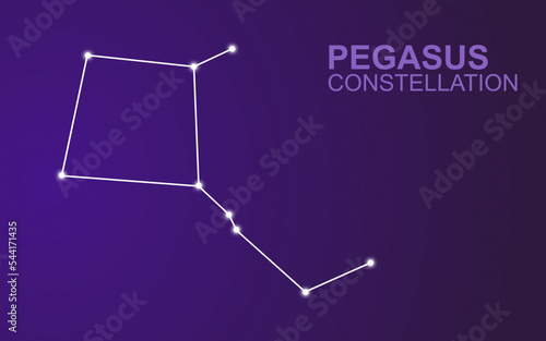 pegasus constellation star gazing in dark night sky space and astronomy