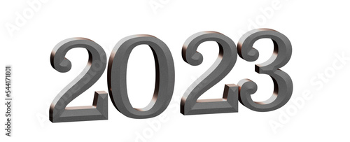 year 2023. 3D illustration ...