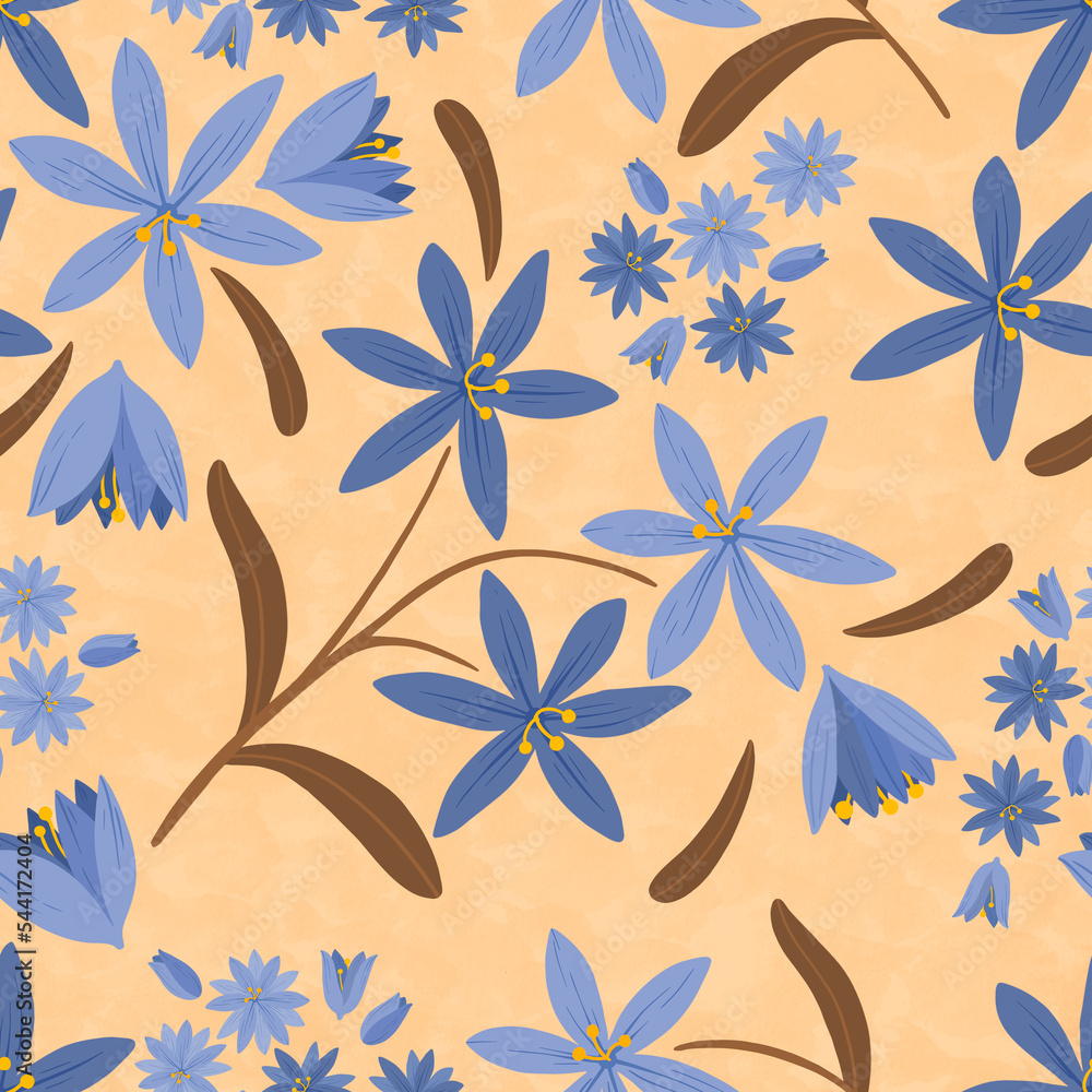Fototapeta premium blue and orange flower