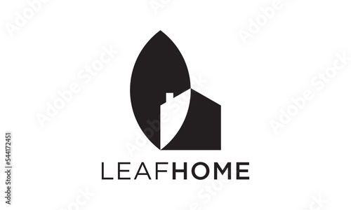 home leaf logo design, modern icon vector