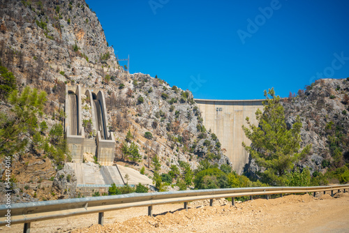 Oymapinar Dam area and road to Green Canyon in Manavgat region, Turkey. photo