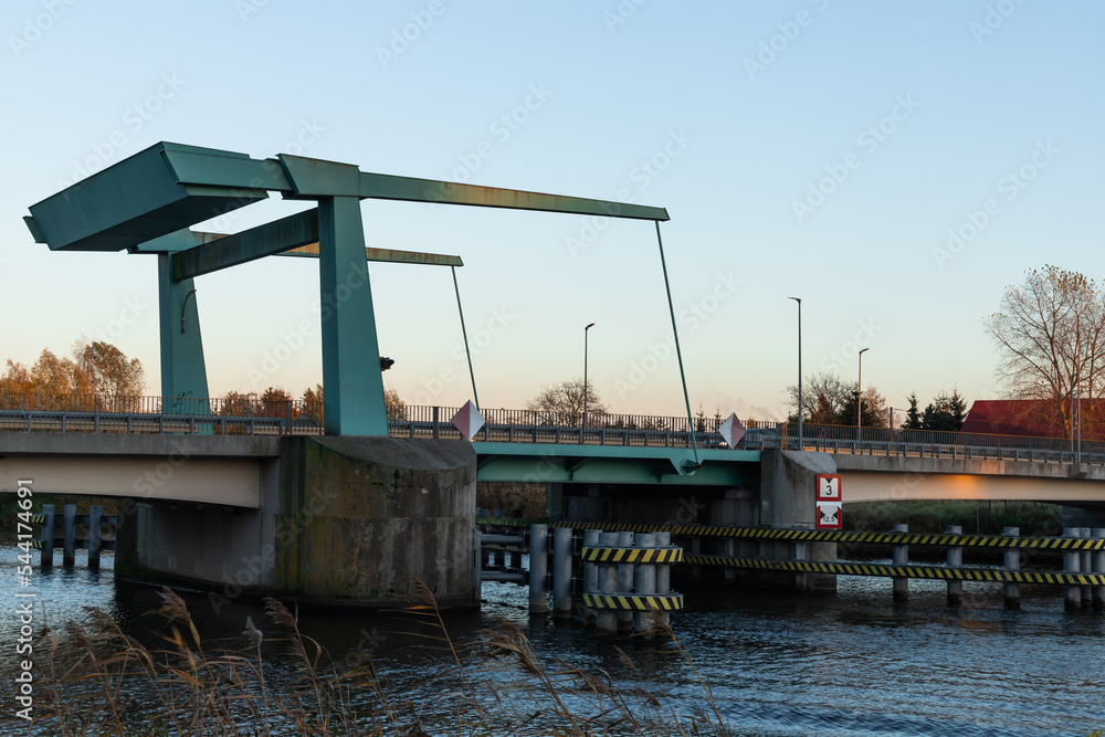 The drawbridge in Drewnica on the Szkarpawa River