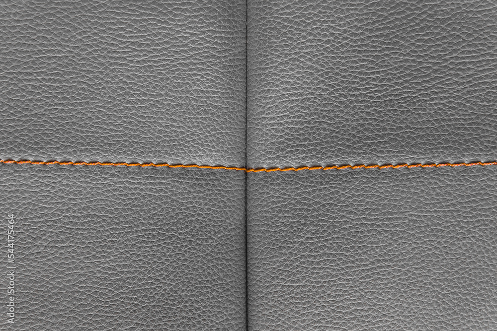 Fototapeta premium Sewing stitch sew thread pattern seam material craft fabric design cloth grey, close up