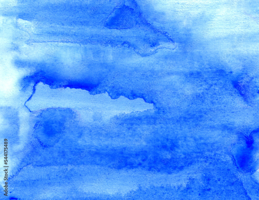 hand drawn watercolor blue water background