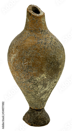 A shot of an isolated small antique Roman Vase
