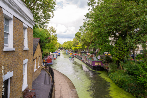 View of a canal in London, near Camden Market photo