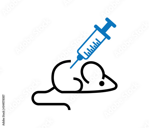 Vector experiment mouse, syringe flat icon. medical experiments. vector
